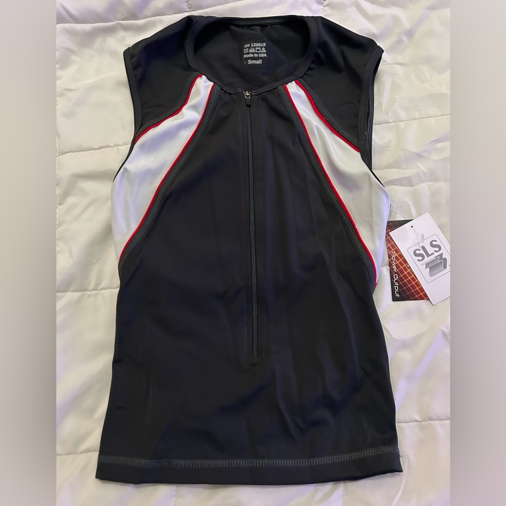TriTop Men-Woman Sleeveless Triathlon TopPremium FXMaterial PocketTriathlonShirt